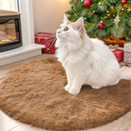 OLANLY Khaki Round Rugs for Bedroom by OLANLY