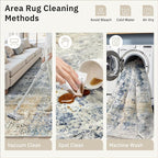 Soalmost Abstract Rug 5x7 Machine Washable Area Indoor Blue Yellow Low Pile - Image 9