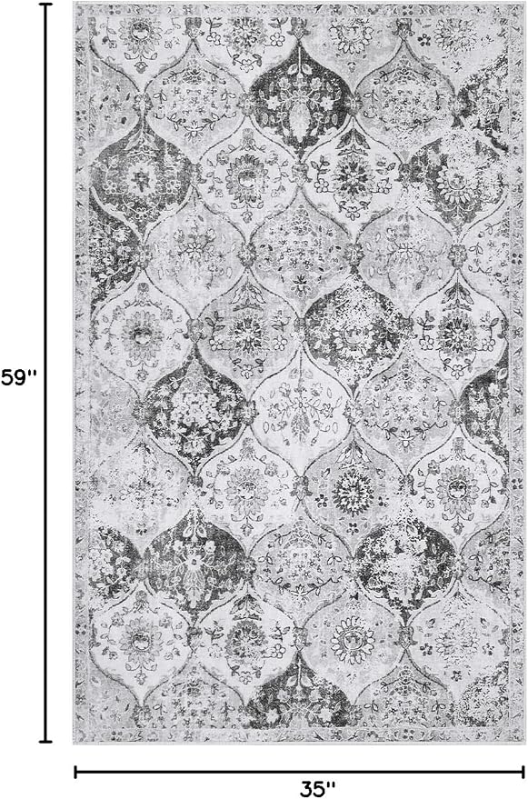 Lahome Moroccan Trellis Washable Small Area Rug, 3x5 Area Rug - Image 3