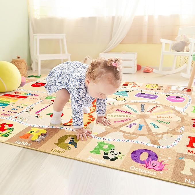 Kids Rugs for Playroom Washable, Educational and Fun Learning Rugs - Image 3