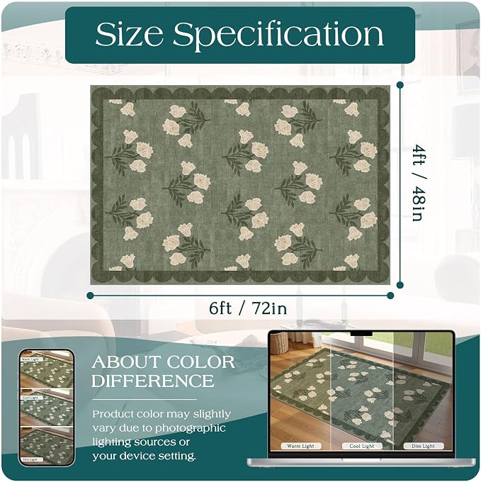 4x6 Covered Outdoor Patio Rug - Image 2