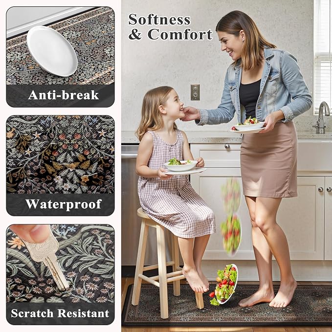 Collive Kitchen Mats Cushioned Anti Fatigue, Waterproof Kitchen Floor Mat Non - Image 6