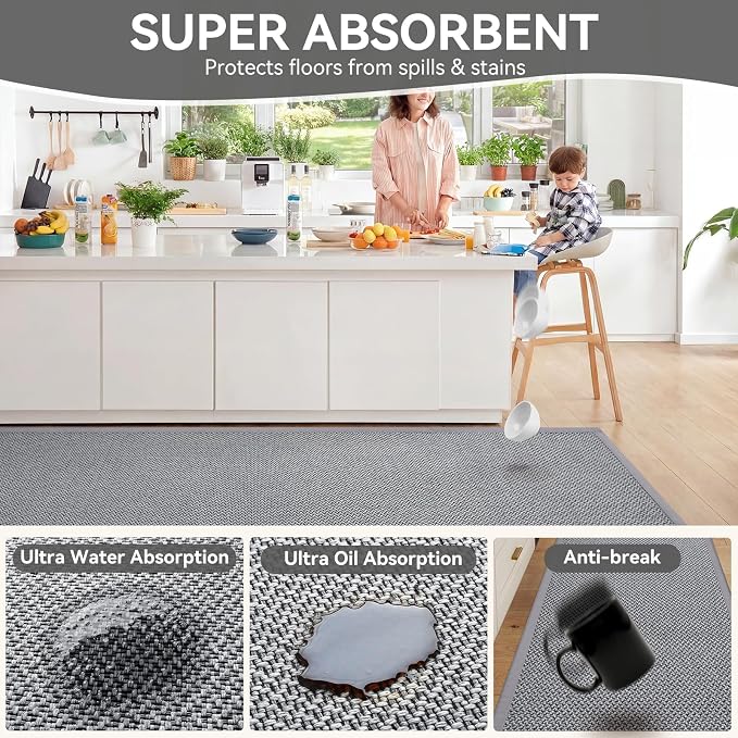 Kitchen Rugs Set of 2, Soft Kitchen Mats - Image 4