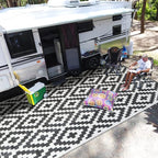 SAND MINE Waterproof Outdoor Rug 9x12 ft, Plastic Reversible Rug, Modern Area by SANDMIND
