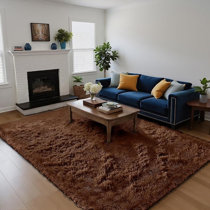 Fluffy Rug Shag Area Rug, Small Bedside Rug, Soft Fluffy Shag Entryway Throw by Yongyangjuxi