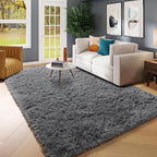 Amdrebio Grey Area Rugs for Bedroom Living Room, Fluffy Fuzzy Modern Rugs for - Image 7