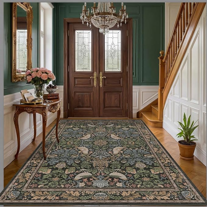 Hazo Haus Vintage Floral Area Rug 5x7 by HazoHaus