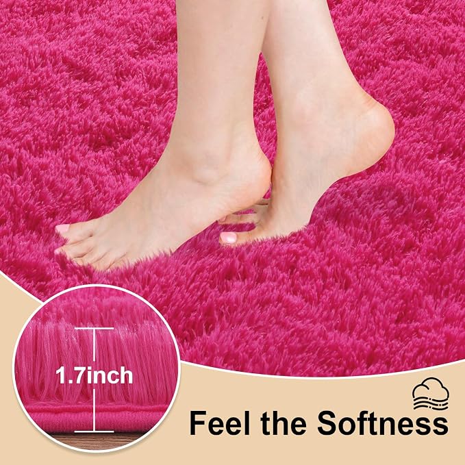 Mugorn Hot Pink Fluffy Soft Rugs - Image 2