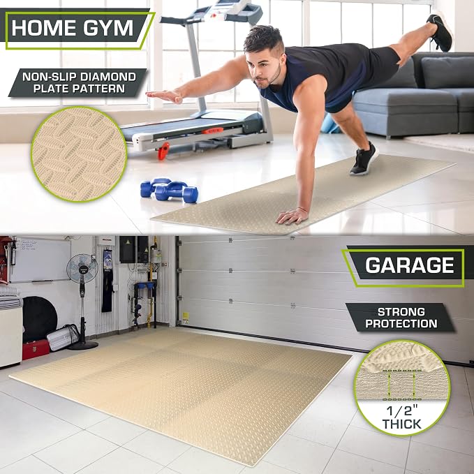 ProsourceFit Exercise Puzzle Mat 1/2-inch, EVA Interlocking Foam Floor Tiles - Image 3