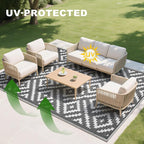 RURALITY Outdoor Rugs 5x8 Feet for Patios Clearance, Plastic Straw Waterproof - Image 6