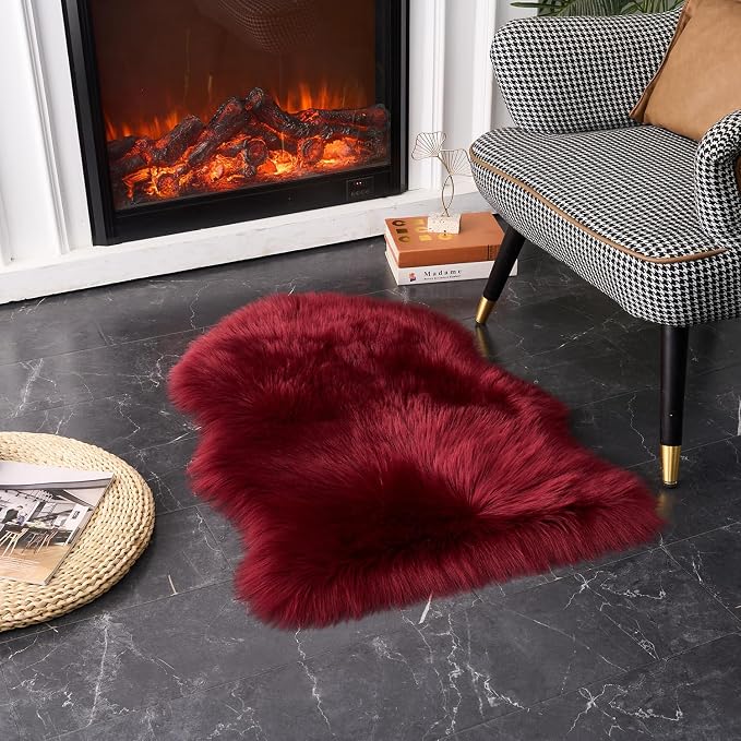 EasyJoy Ultra Soft Fluffy Shaggy Area Rug Faux Fur Rug Chair Cover Seat Pad - Image 4
