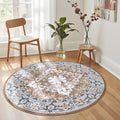Lessymo 4FT Washable Round Area Rugs by Lessymo
