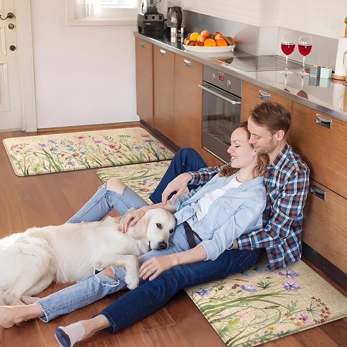 KIMODE Anti Fatigue Kitchen Mats, Farmhouse Kitchen Rugs Sets of 2, Non Slip - Image 7