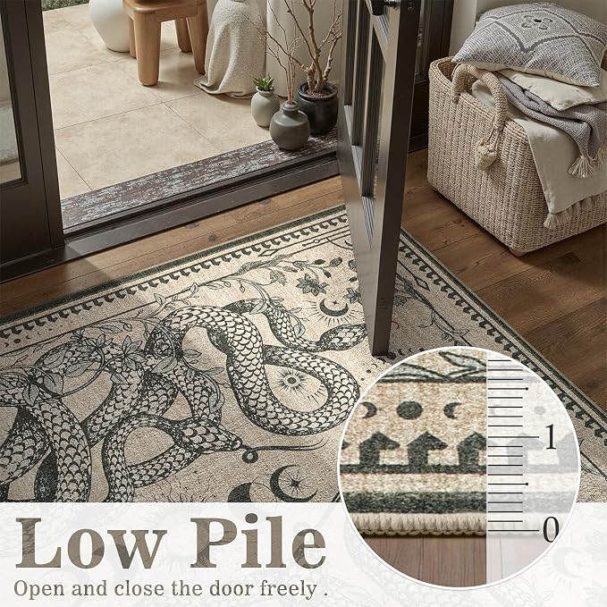 DCX Washable 2x6 Snake Runner Rug, Soft Low Pile Carpet, Kid & Pet Friendly - Image 4