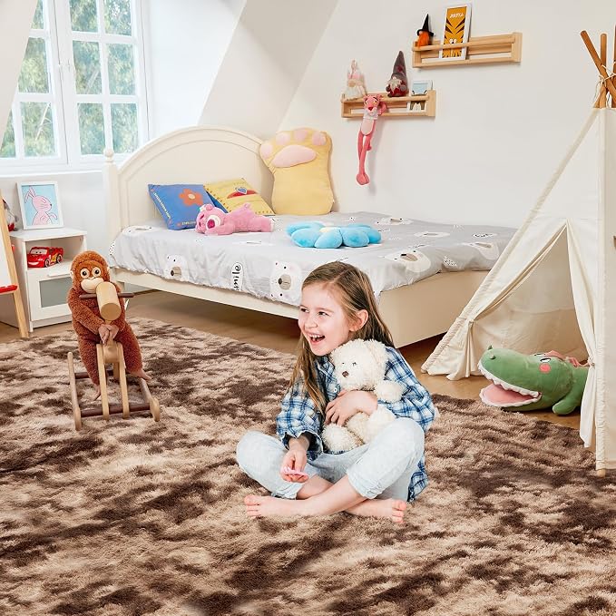 Ultra Soft Rug for Living Room, 4X6 Fluffy Shag Area Rug for Bedroom, Modern - Image 2