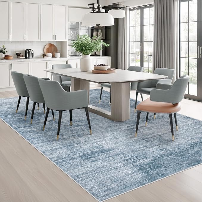 Area Rugs 10x14 Living Room: Washable Rug Modern Abstract Large Rugs Soft Non - Image 3