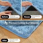 Blue Rugs for Bedroom, 2x3 Fluffy Area Rugs for Living Room, Small Fuzzy Shag - Image 3