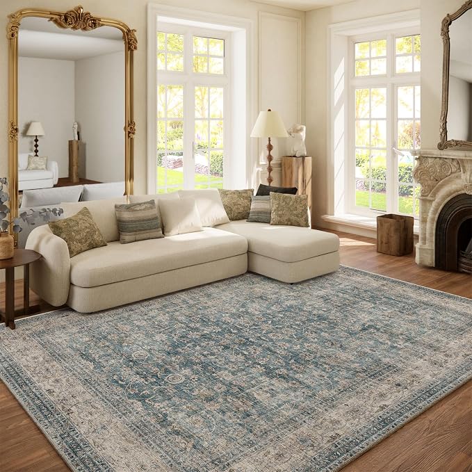 Machine Washable Living Room Rug: 6x9 Area Rugs by palohom