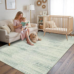 Latte&Fog 5x7 Area Rugs for Living Room, Vintage Washable Green Rugs for Bedroom - Image 3