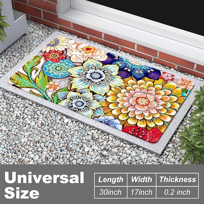 Rnivvi Front Door Mat, Heavy Duty Low Profile Anti-Slip Entryway Rug - Image 3