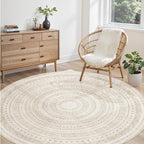 cotiled 6x6 Round Area Rugs Living Room Rug: Washable Boho Rugs by COTILED