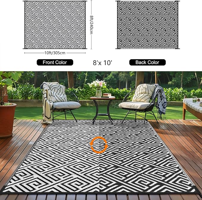 Outdoor Patio Plastic Straw Rug - Image 2