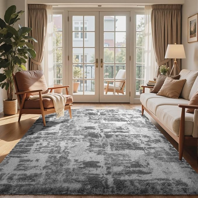 Shag Rugs for Bedroom Living Room, Tie-Dyed Ultra Soft Fluffy Furry Area Rugs by Cuzwlovita
