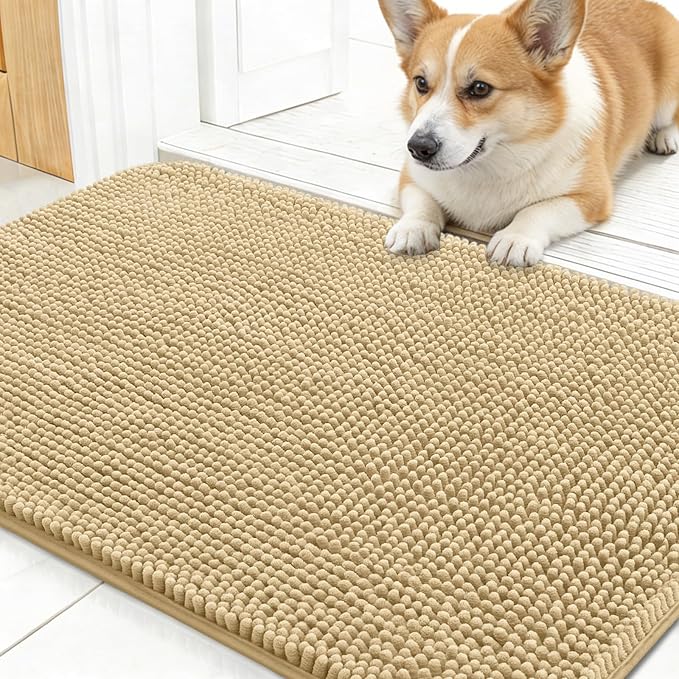 OLANLY Dog Door Mat for Muddy Paws 30x17, Absorbs Moisture and Dirt, Absorbent by OLANLY