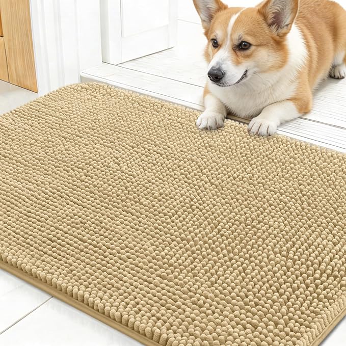 OLANLY Dog Door Mat for Muddy Paws 24x16, Absorbs Moisture and Dirt, Absorbent by OLANLY