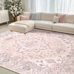 RELEANY Area Rugs 8'x10' Washable Non-Slip, Floral Vintage Distress Medallion - Image 2