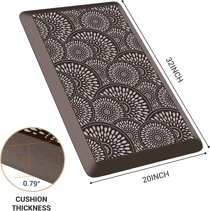 Mattitude 4/5 Inch Kitchen Mat, 20x32in Heavy Duty Ergonomic Comfort Foam - Image 2