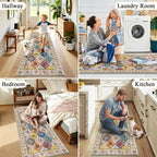 HEBE Washable Hallway Runner Rug 2'x 5' Non Slip Kitchen Rugs Runner, Low Pile - Image 6