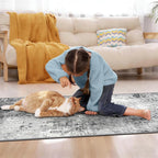 2x10 Grey Rug Runners for Hallways Kitchen Runner Rug Non Slip Washable Black - Image 5