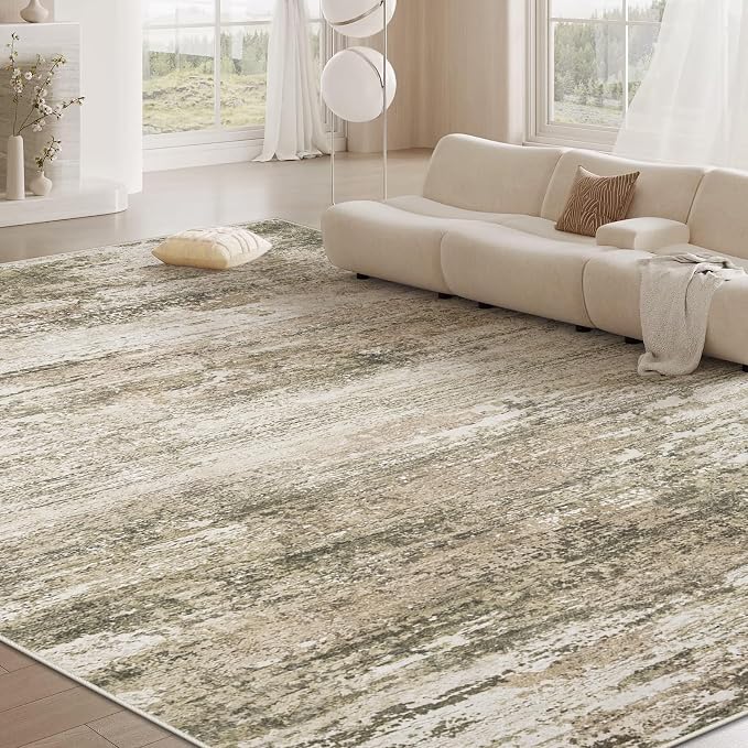 Washable Rug 8x10 Area Rugs for Living Room: Large Neutral Soft Rug Abstract - Image 6