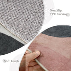 5ft Abstract Round Rug, Chic Washable Non-Slip Sun and Mountain Area Circle Rug - Image 4