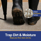Dirt Trapping Door Mat 32x48, Taupe & White Faux Jute Entryway Rug | Low-Profile - Image 2