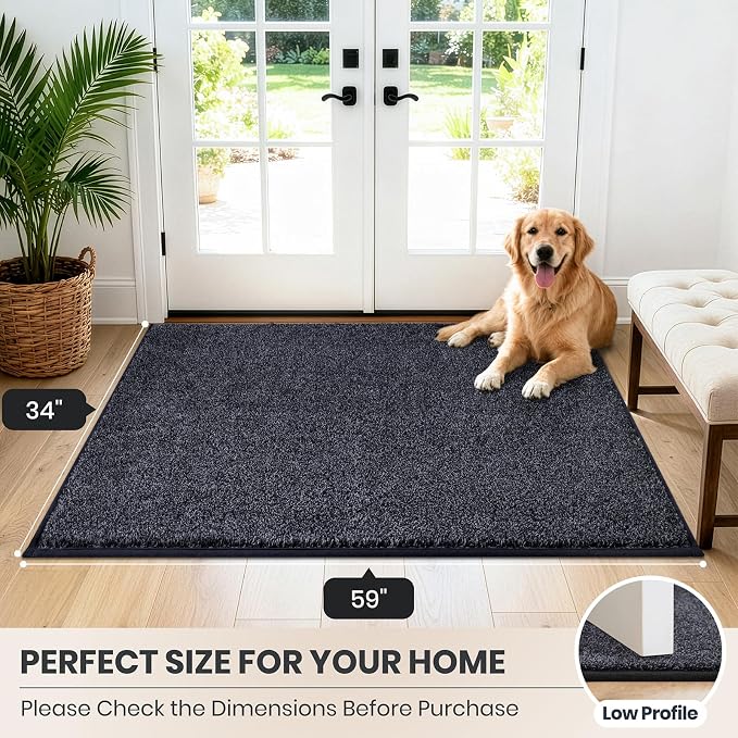 PURRUGS Dirt Trapping Door Mat 34" x 59", Non-Slip Machine Washable Entryway Rug - Image 8