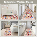 Blush Runner Rug for Hallways Kitchen 2x8, Non Slip Washable Rugs - Image 3