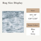 10x10 ft Square Living Room Rug – Washable Modern Abstract Area Rug - Image 2