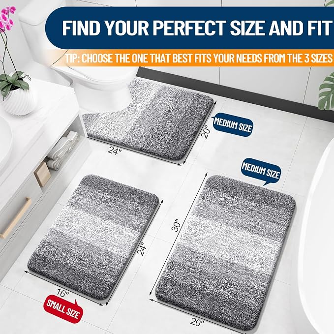 OLANLY Bathroom Runner Rugs Mat 40x20, Extra Soft Absorbent Microfiber Bath Rugs - Image 2