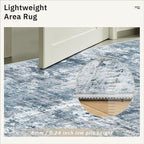 Soalmost 12x15 Washable Area Rug Blue/Grey Neutral Abstract Living Room Large - Image 7