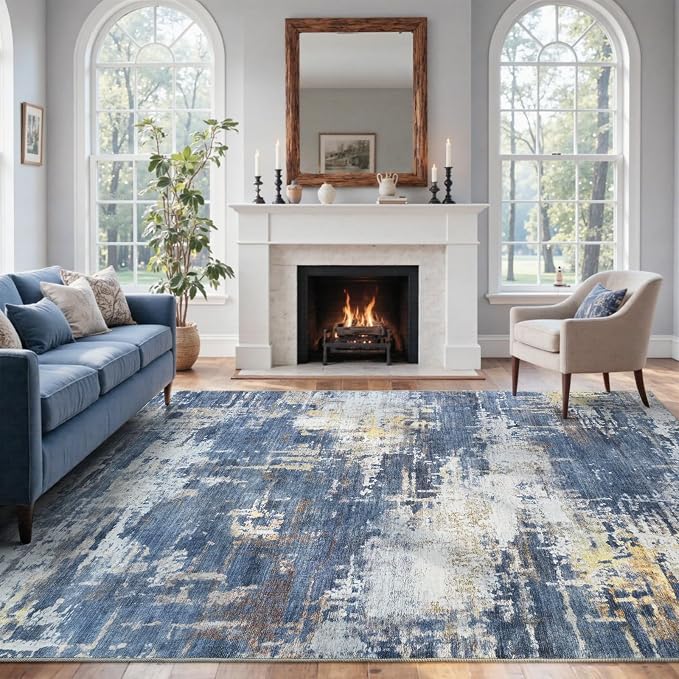 5x7 Ft Area Rugs for Living Room, Soft Non-Slip Washable Rugs Modern Abstract - Image 2