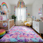 Amdrebio Hot Pink Rainbow Area Rug - Image 5