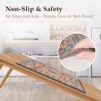 Boho Kitchen Mats for Floor 2 Piece Set Anti Fatigue Cushioned PVC Kitchen Rugs - Image 4