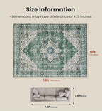 AMADA HOMEFURNISHING 10x14 Washable Area Rug, Low-Profile Large Area Rug - Image 2