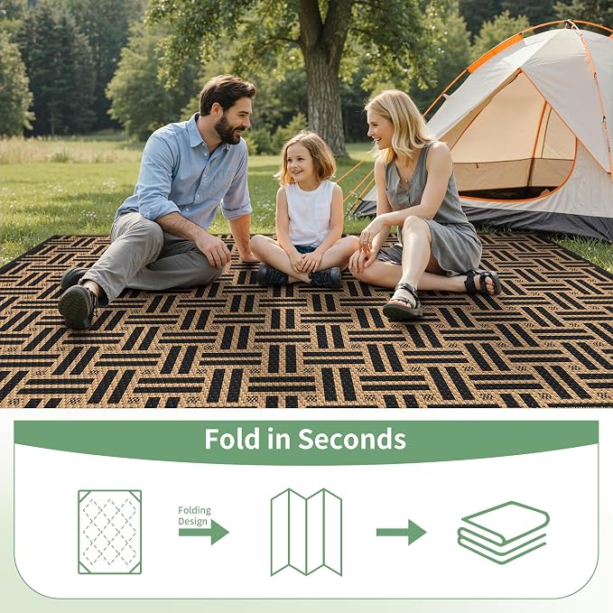 GENIMO Outdoor Rug for Patio Clearance, Lightweight Waterproof RV Camping Mat - Image 6