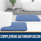 OLANLY Bathroom Runner Rugs 44x24, Soft Absorbent Chenille Bath Rugs, Rubber - Image 7