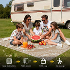 Pauwer Waterproof Outdoor Rug 5x8, Reversible Plastic Straw Patio Camping Rug - Image 5