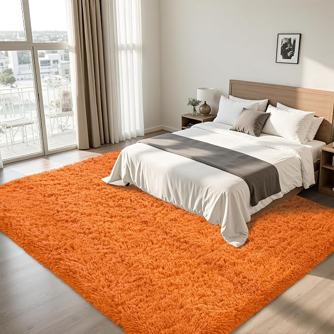8x10 Area Rug for Living Room:Ultra Soft Fluffy Shag Brown Rugs, Large Fuzzy - Image 2