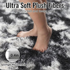 PAGISOFE Black White Rugs for Living Room 6x9, Shag Fuzzy Fluffy Rugs for - Image 2